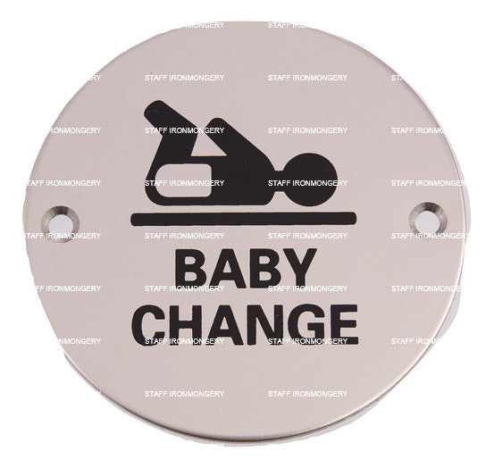 A GRADE Baby Change Indicator Sign Polished Stainless