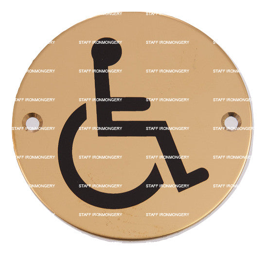 A GRADE Disabled Washroom Indicator Sign Polished Brass