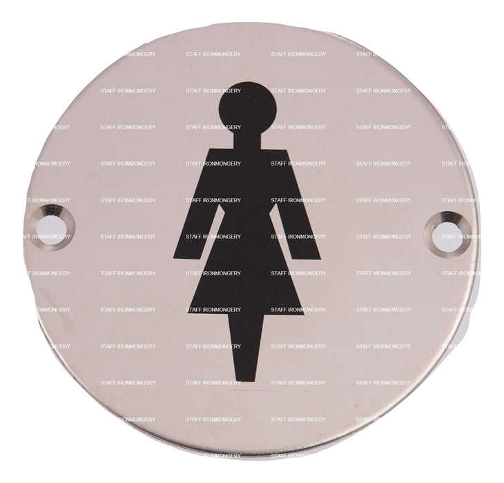 A GRADE Female Bathroom Sign Polished Satin Stainless