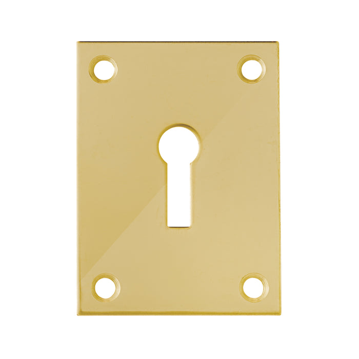A Grade - Flat Plate - Keyhole- Screw On Escutcheon - Polished Brass