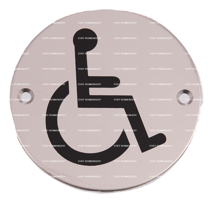 A GRADE Disabled Bathroom Sign Polished Satin Stainless