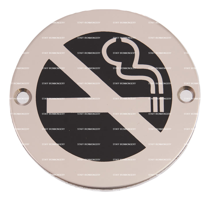 A GRADE No Smoking Sign Polished Satin Stainless