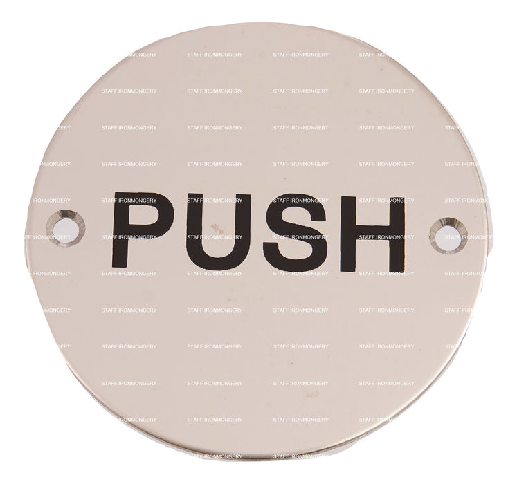 A GRADE Push Sign Polished Satin Stainless