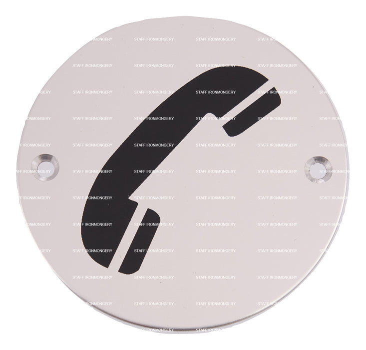 A GRADE Telephone Sign Polished Satin Stainless