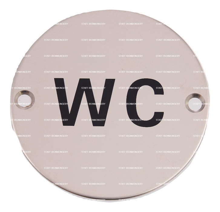 A GRADE Wash Closet (WC) Sign Polished Satin Stainless