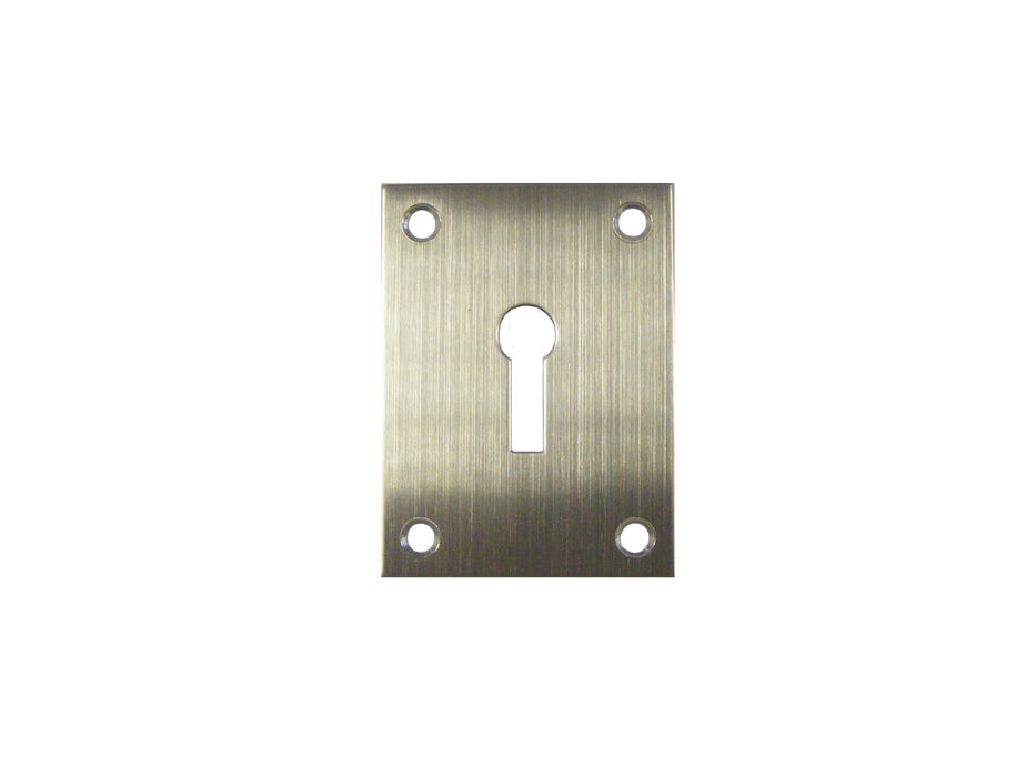 A Grade - Flat Plate - Keyhole- Screw On Escutcheon - Satin Stainless Steel