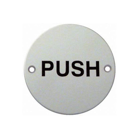 A GRADE Push Indicator Sign Satin Stainless