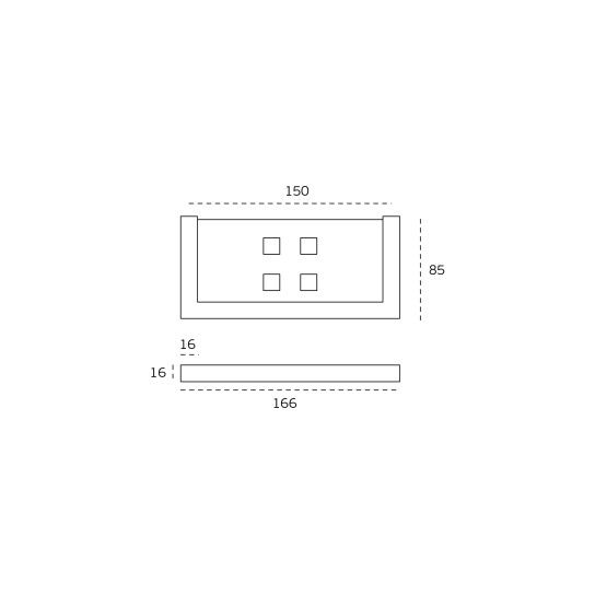 JNF Quadro Series Wall Soap Holder 150mm