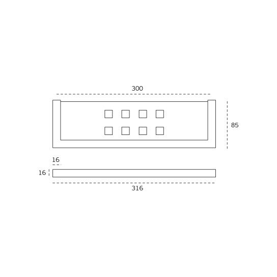 JNF Quadro Series Wall Soap Holder 300mm