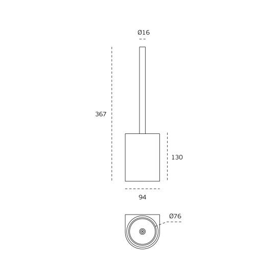 JNF Meridian Series Wall Toilet Brush