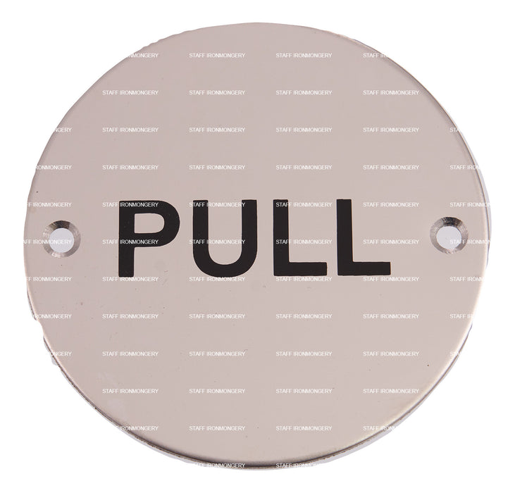 A GRADE Pull Sign Polished Satin Stainless