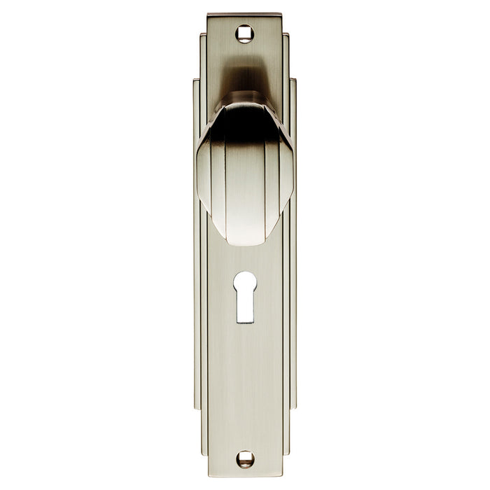 Carlisle Brass Art Deco Knob on Backplate