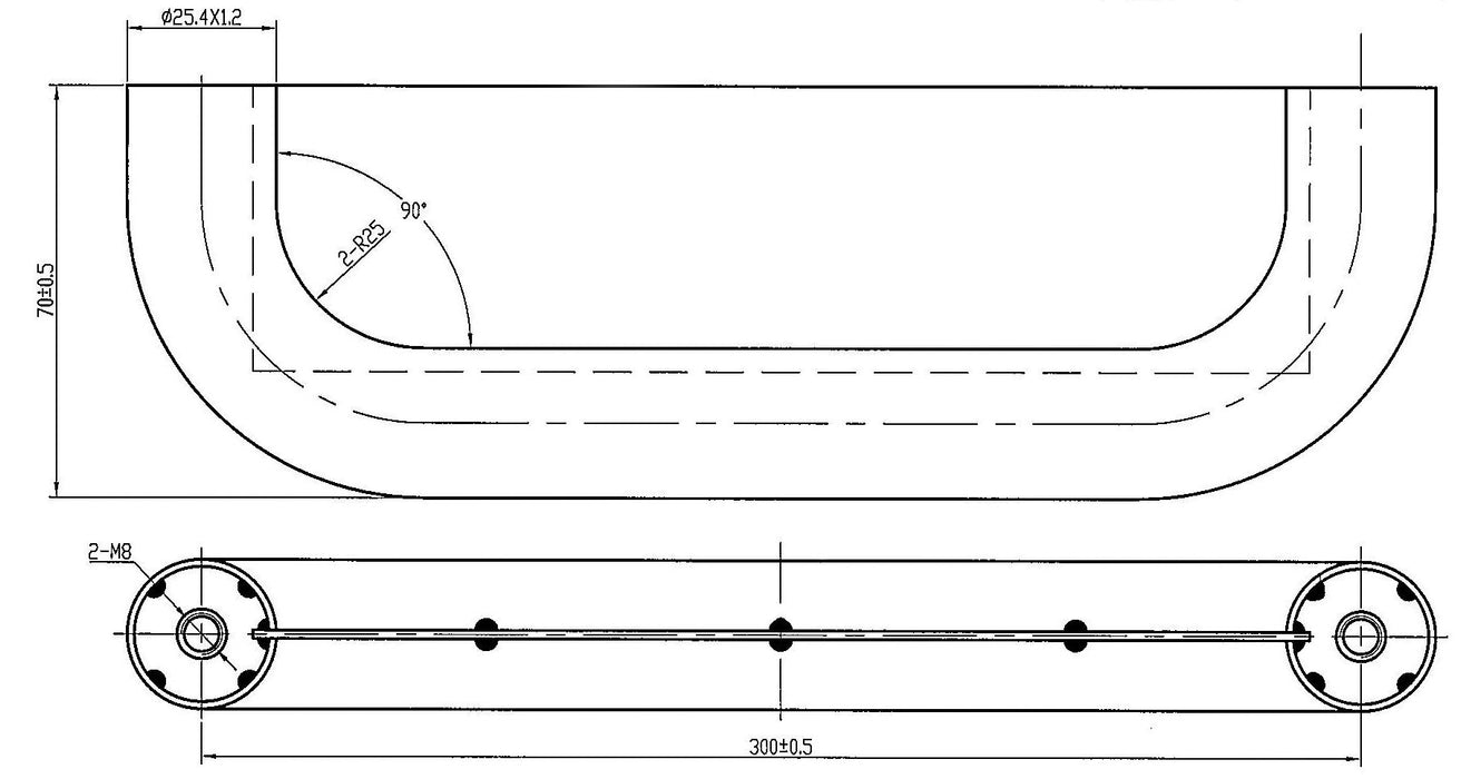 A Grade Anti Ligature Pull Handle AG-AL.PH300.SSS