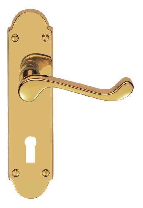 Carlisle Brass Victorian Scroll Lever on Shaped Backplate