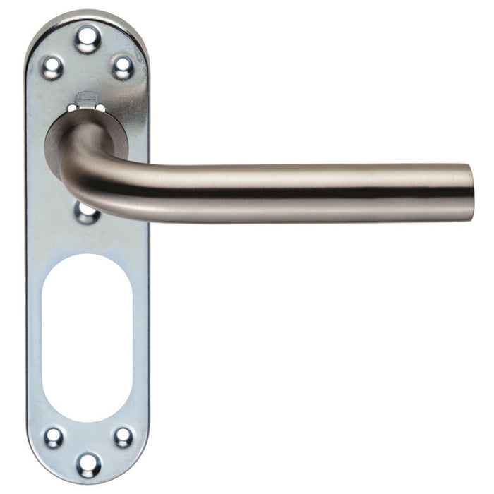 Eurospec Stainless Steel Safety and Straight Lever on Inner Backplate
