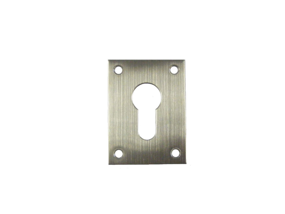 A Grade - Flat Plate - Euro - Screw On Escutcheon - Satin Stainless Steel