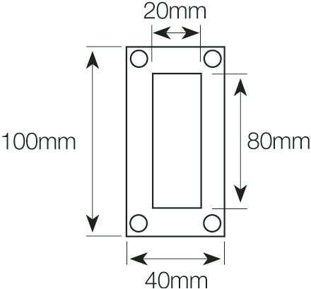 A Grade Rectangular Flush Pull KP-3040 100 x 40mm