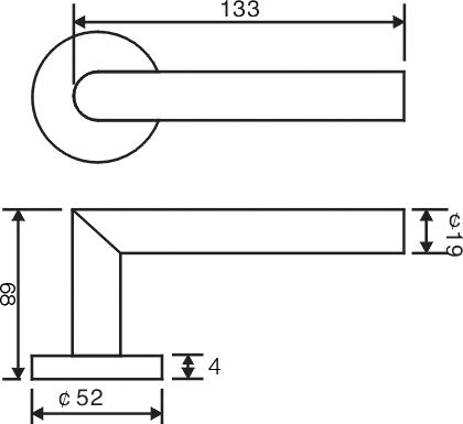 Lever on Round Rose Un-Sprung CL-002.SSS