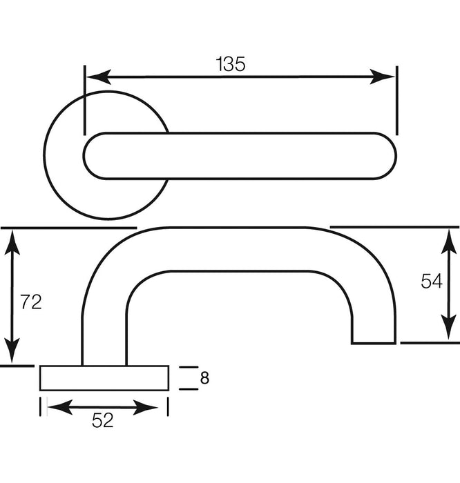 Safety Lever on Round Rose Sprung CLS-003.SSS