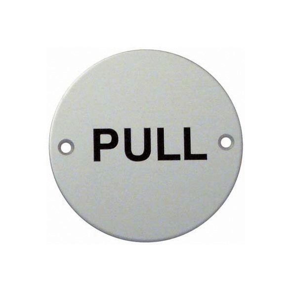 A GRADE Pull Indicator Sign Satin Stainless