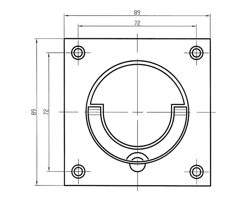 A Grade Squash Court Handle SCH 89x89mm Bronze