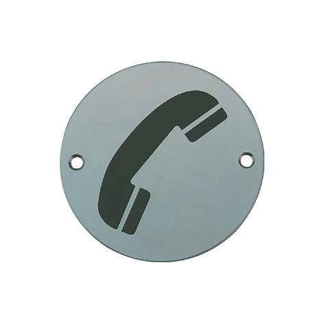 A GRADE Telephone Indicator Sign Satin Stainless