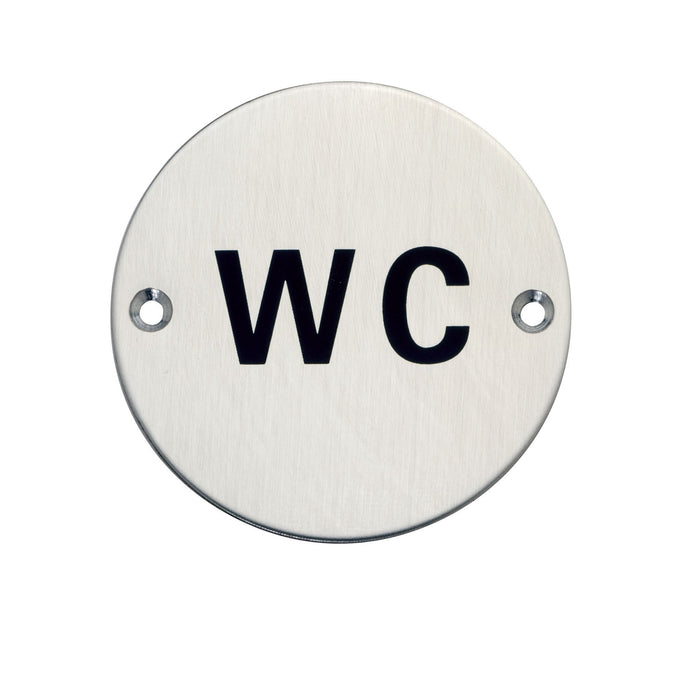 A GRADE Wash Closet (WC) Indicator Sign Satin Stainless